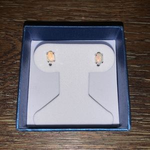 Opal and sterling silver stud earrings